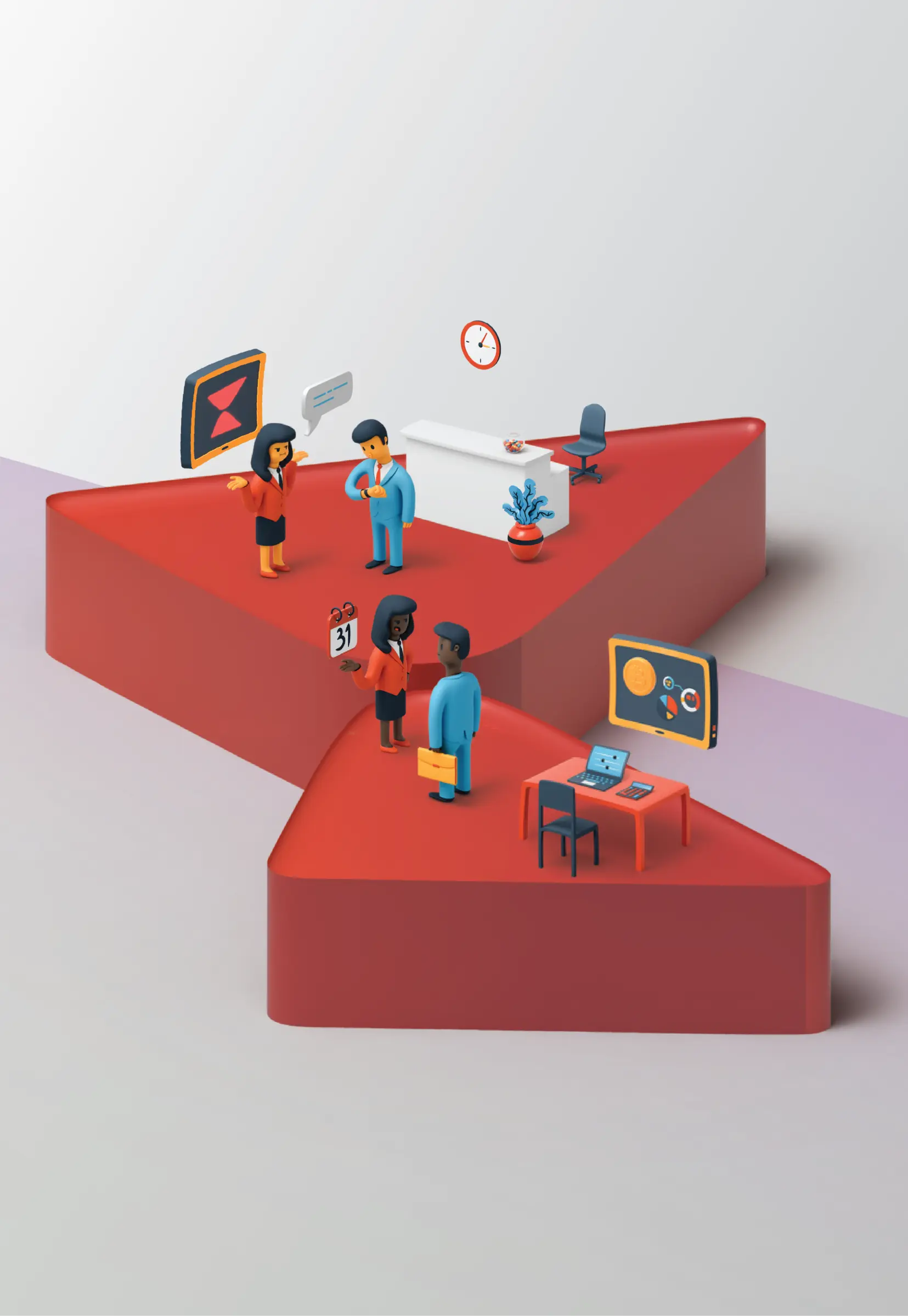 Notebook artwork: a 3D red stage scene