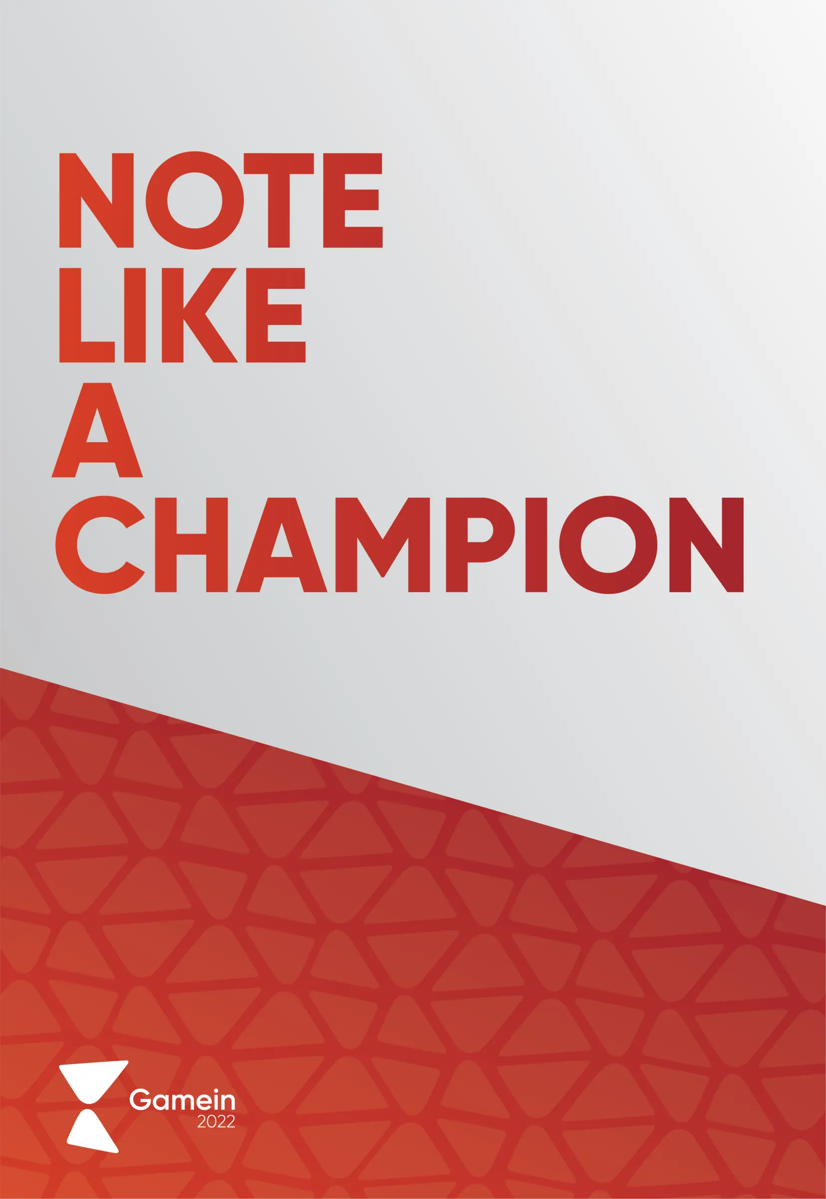 Notebook cover: Note like a champion