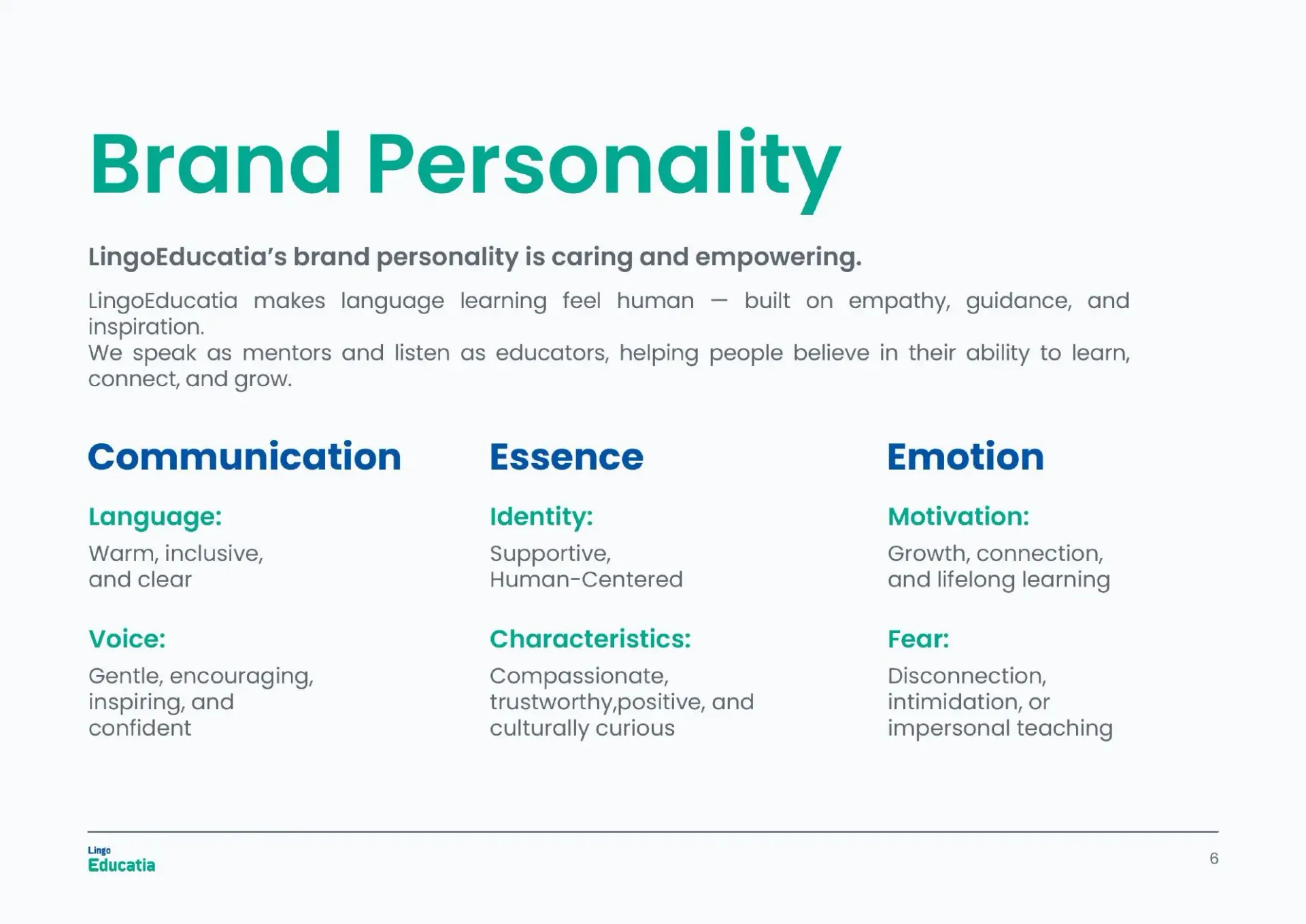 Brand personality page
