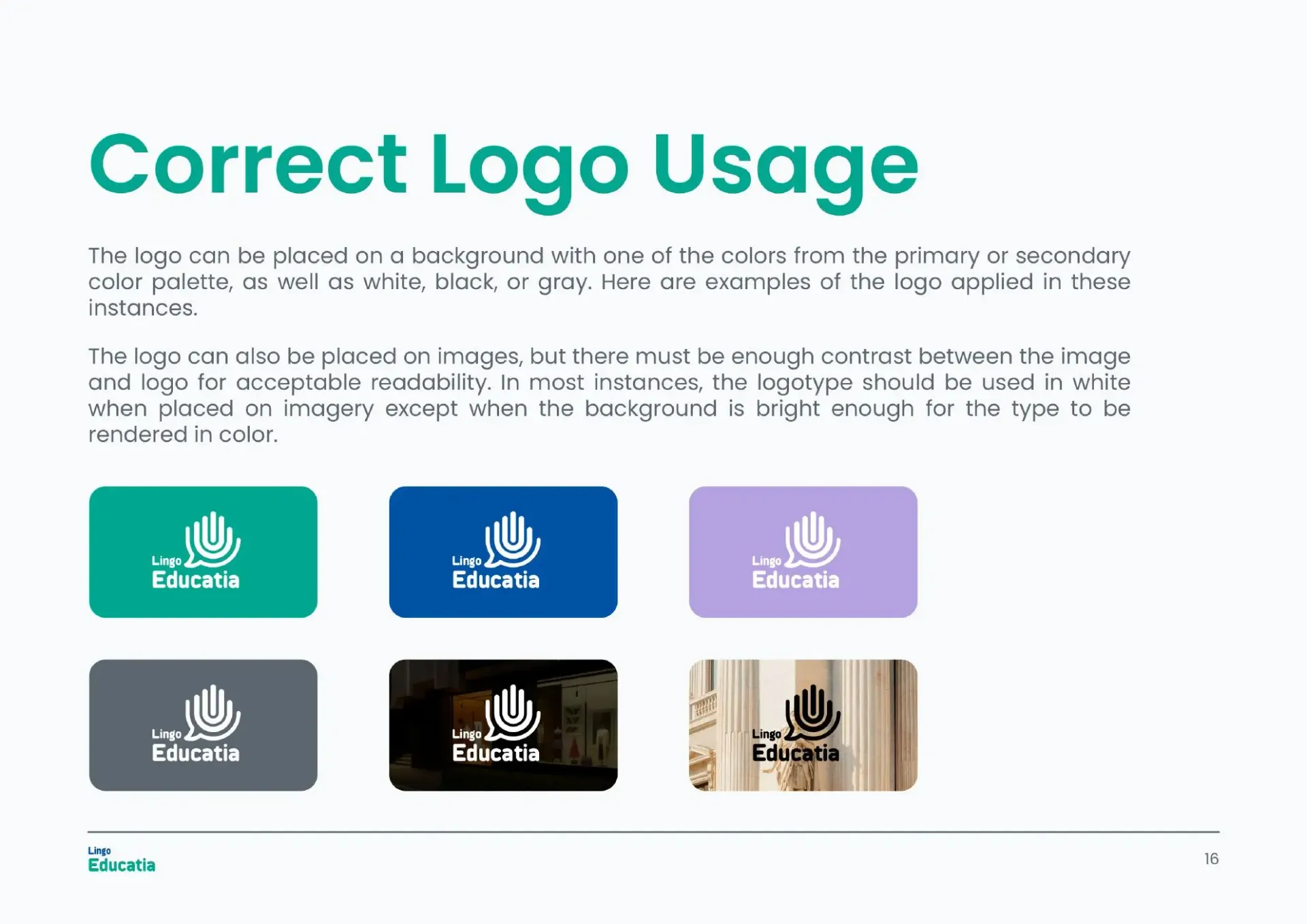 Correct logo usage page