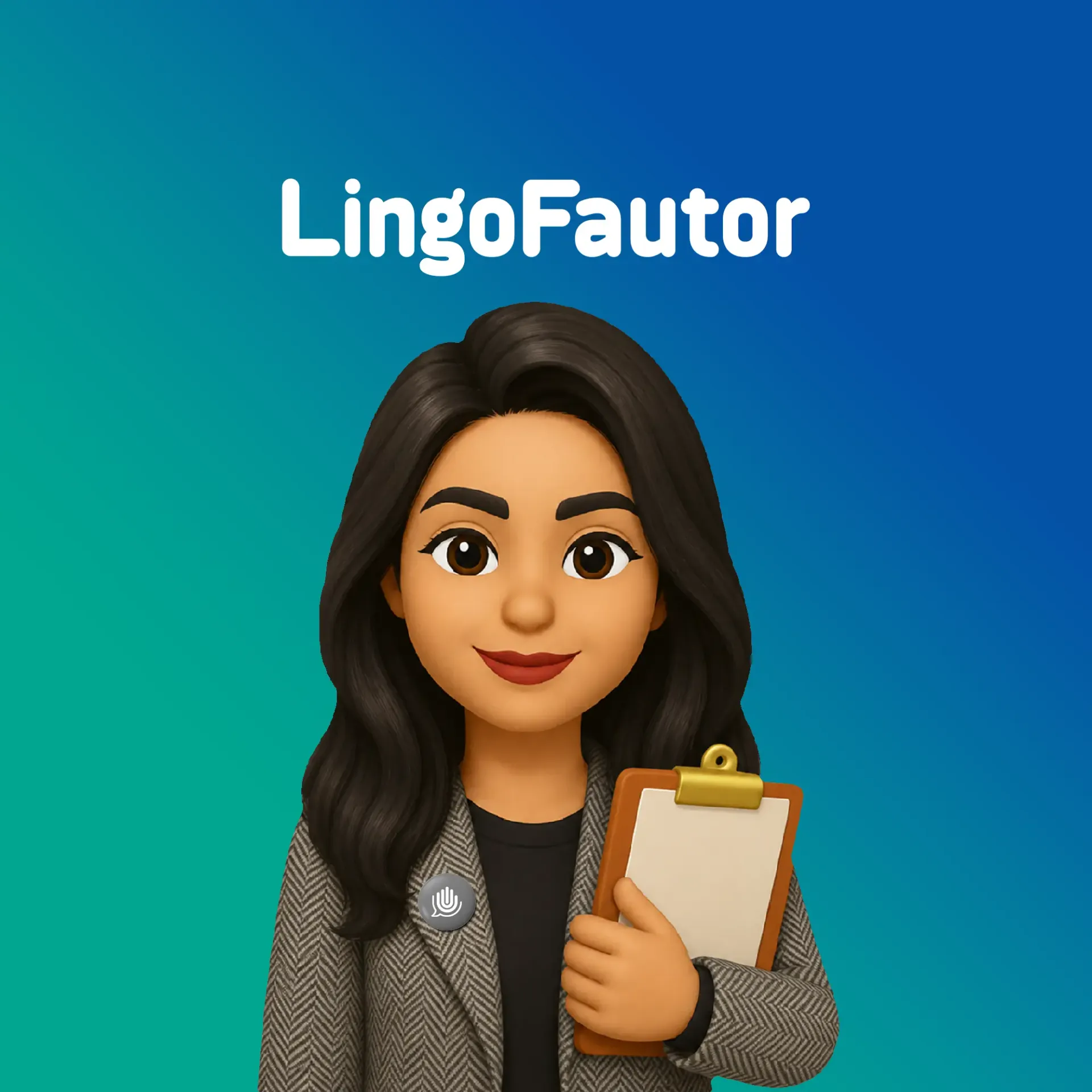 LingoFautor holding a clipboard