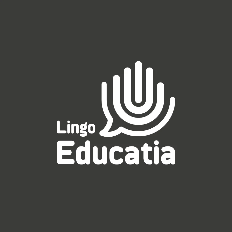 LingoEducatia logo, reversed lockup